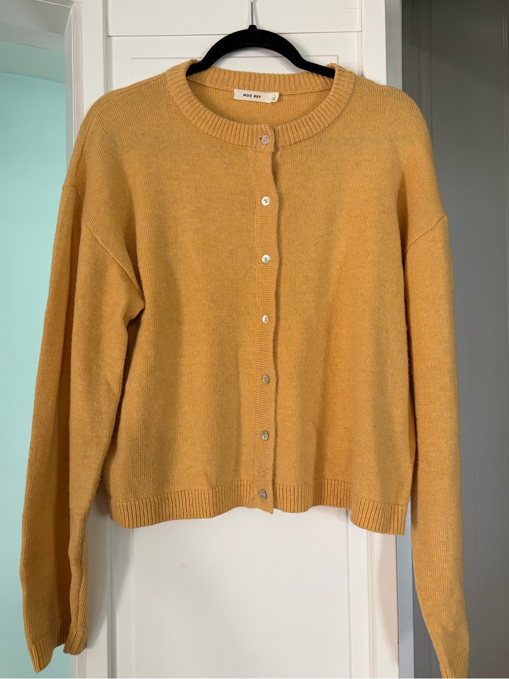 Yellow cardigan from Mod Ref